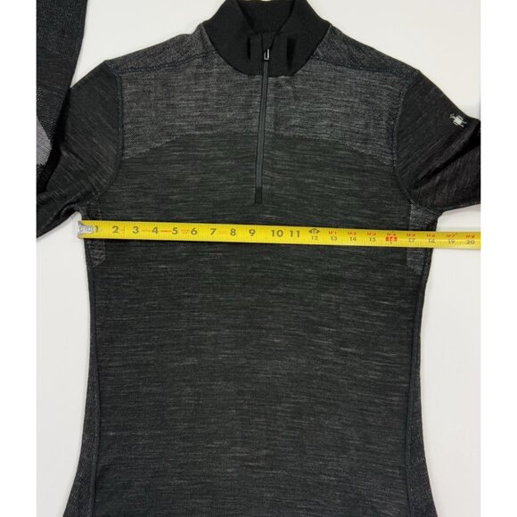 Smartwool Mens 1/4 Zip Base Layer Intraknit Thermal Merino Sz Large Black - Picture 13 of 14